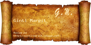 Gintl Margit névjegykártya